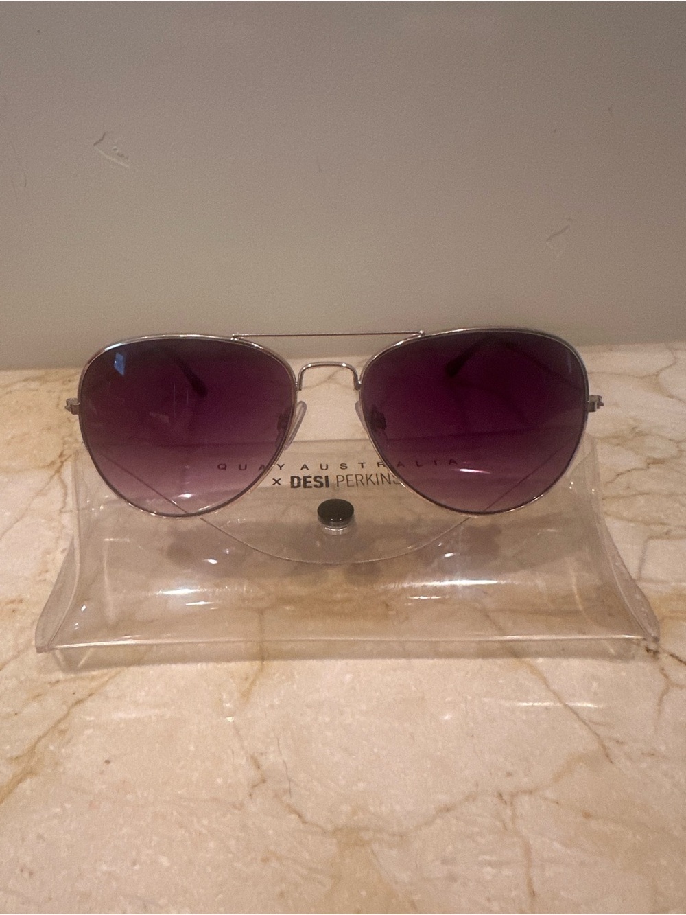 Aviator Sunglasses - Purple Gradient Lenses